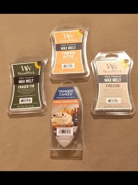 NWT! WoodWick & Yankee Candle Wax Melt Assortment - 4 Packs
